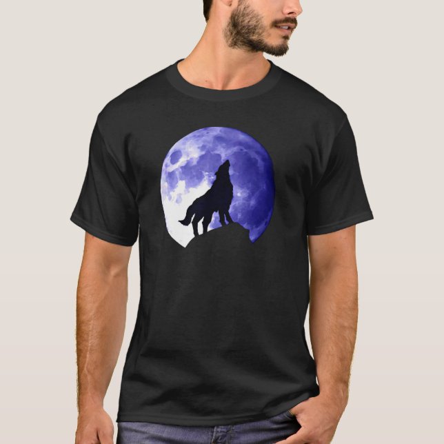 Camiseta Lobo Uivando para a Lua (Frente)