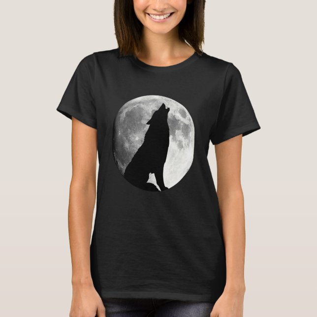 Camiseta Lobo Uivando Para o Lobo da Lua (Frente)