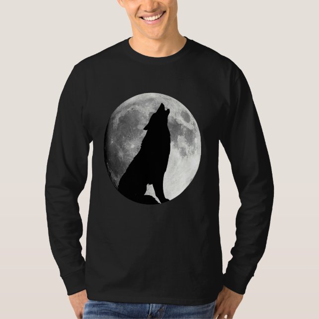 Camiseta Lobo Uivando Para o Lobo da Lua (Frente)