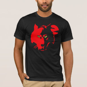 Camiseta Lobo vermelho no T preto