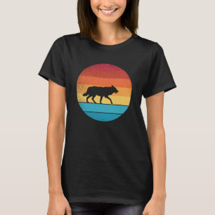Camiseta Lobo-vintagem-retrô e animal fofo
