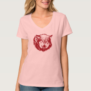 Camiseta Lobo Zangado em Vermelho