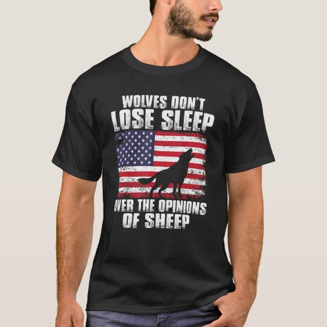 Camiseta Lobos Americanos Não Perderes Sobre o Sono As Opin (Frente)