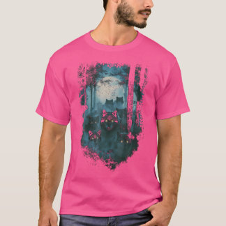 Camiseta Lobos cinzas caçando terra Icy Moon Wildlife Wolf