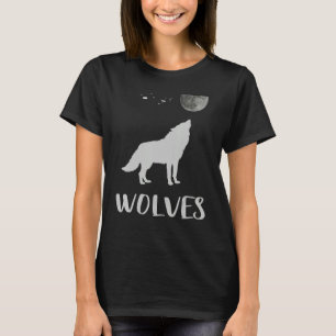 Camiseta Lobos Cujos Tribais Lobos Animais Noites de Lua Mu