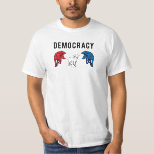 Camiseta Lobos da democracia dois e um cordeiro