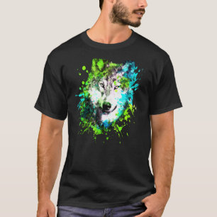 Camiseta Lobos de pintura rouco