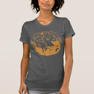 Camiseta Lobos Dourados do Sol e da Lua