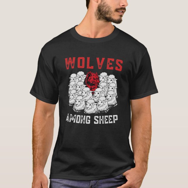 Camiseta Lobos entre Ovelhas Eu não era Nascer de ser uma O (Frente)