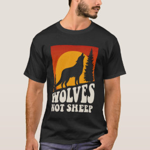 Camiseta Lobos Não Ovelhas Lobo Uivando Roupas Masculinas F