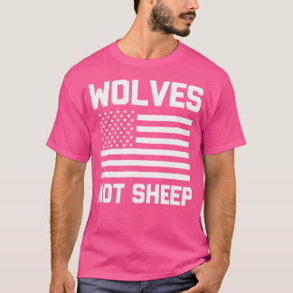 Camiseta Lobos Não Ovinos Engraçados Dizendo Bandeira Sarcá