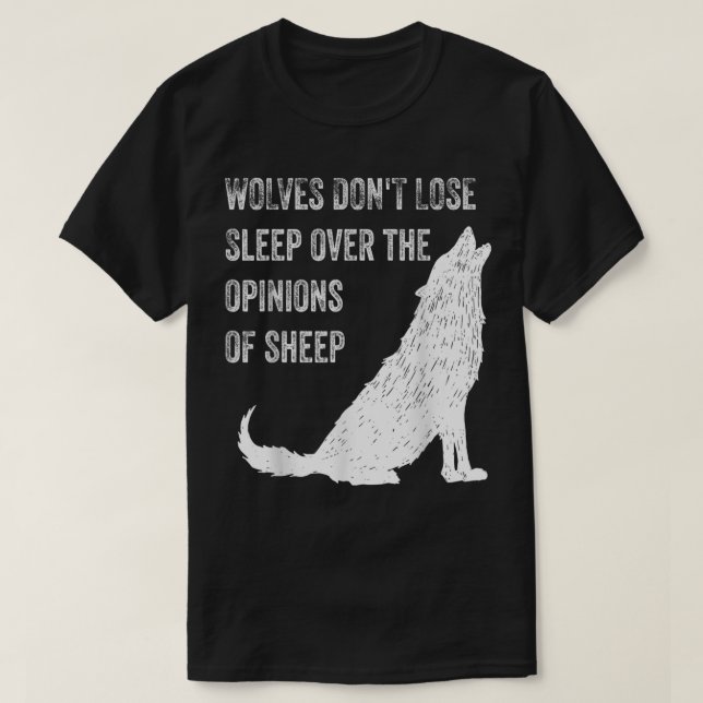 Camiseta Lobos não se Perder a dormir sobre as opiniões de  (Frente do Design)