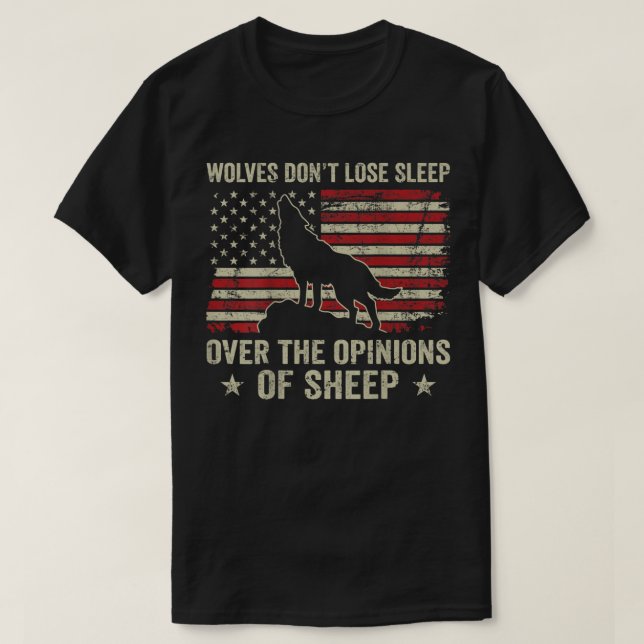Camiseta Lobos não se Perder de dormir sobre as opiniões de (Frente do Design)