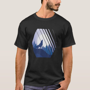 Camiseta Lobos Realistas Wolfos Animais Gritando Na Lua W