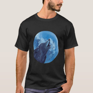 Camiseta Lobos Realistas Wolfos Animais Gritando Na Lua W