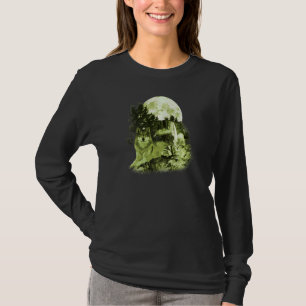 Camiseta Lobos Selvagens Vidas Animais Cachorros Lua Lobo E