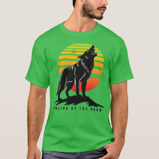 Camiseta Lobos uivando para a lua