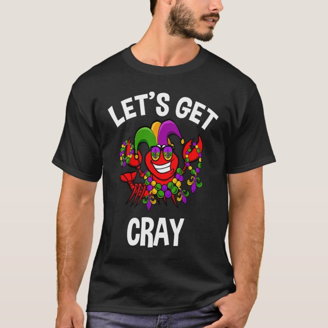 Camiseta Lobster Mardi Gras Crawfish  Let's Get Cray Jester (Frente)