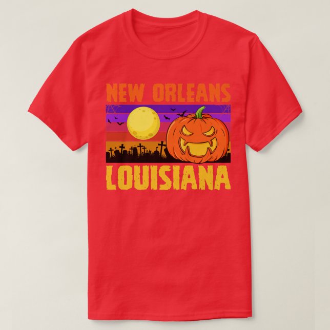Camiseta Local da Festa Feliz de Halloween de Nova Orleans  (Frente do Design)