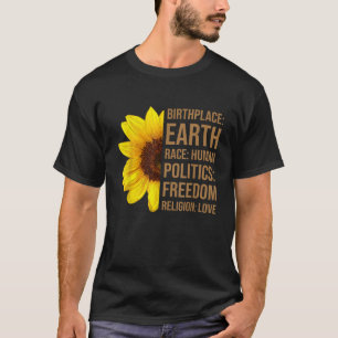 Camiseta Local de nascimento Terra Raça Humano Política Lib