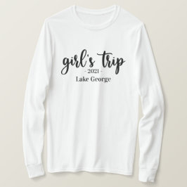 Camiseta Local e ano de viagem da Rapariga de Script