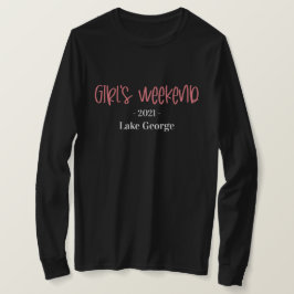 Camiseta Local e ano do final de semana da garota manuscrit