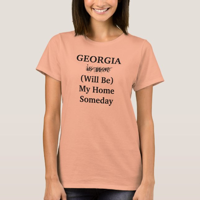 Camiseta Localização do Estado GEORGIA Viagem (Frente)