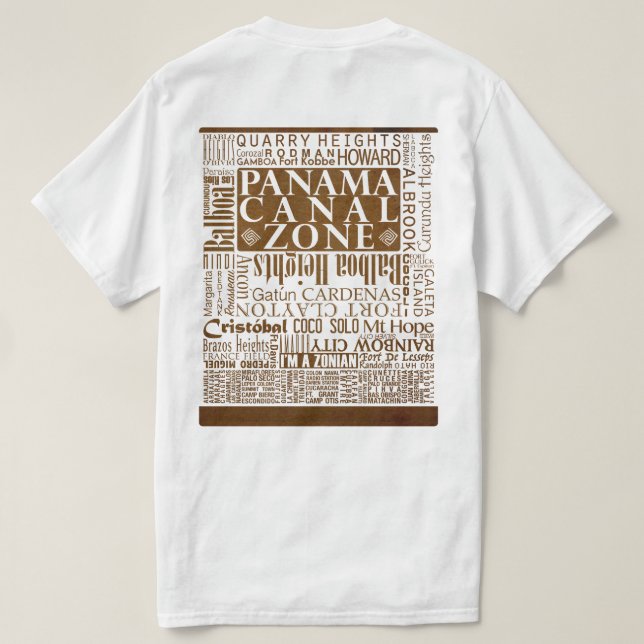 Camiseta Localizações PCZ em papel antigo com borda (Verso do Design)