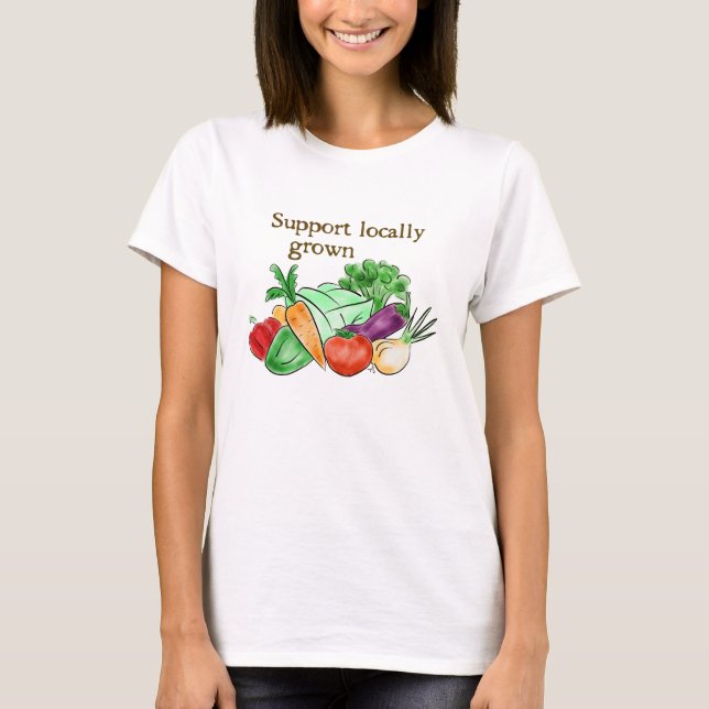 Camiseta Locally Grown Veggies t-shirt (Frente)