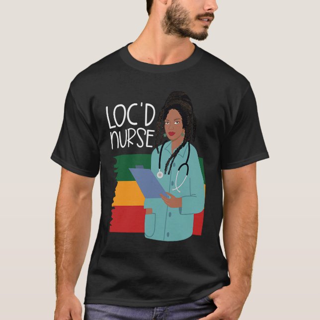 Camiseta Locd Nurse  African American Nurse Healthcare Work (Frente)