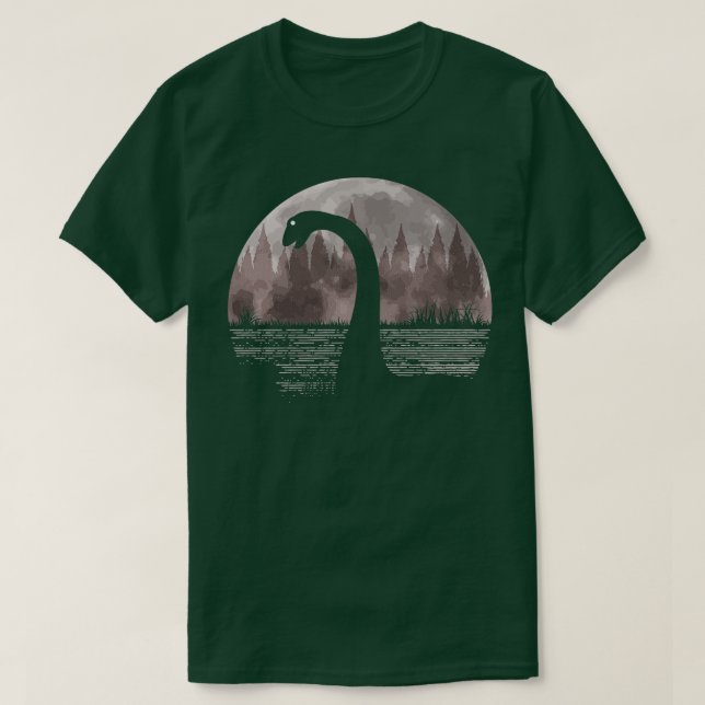 Camiseta Loch Ness Monster Nessie Full Moon (Frente do Design)