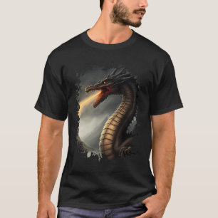 Camiseta Loch Ness Monster, o Dragão de Queimar Fogo