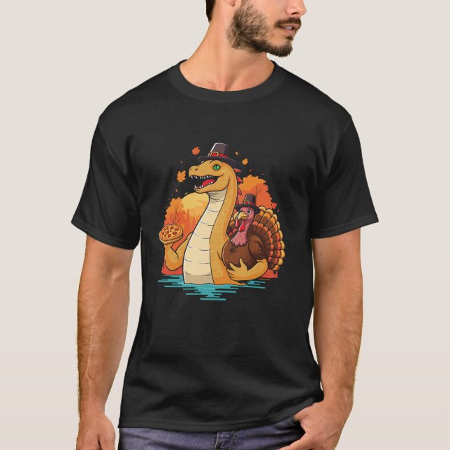 Camiseta Loch Ness pizza de peru no outono (Frente)