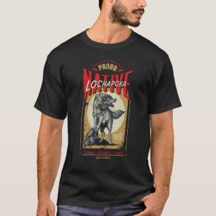 Camiseta Lochapoka Espírito de Lobo Nascer Indígena Nativo 