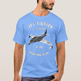 Camiseta Lockheed P80 disparando aviões militares de combat