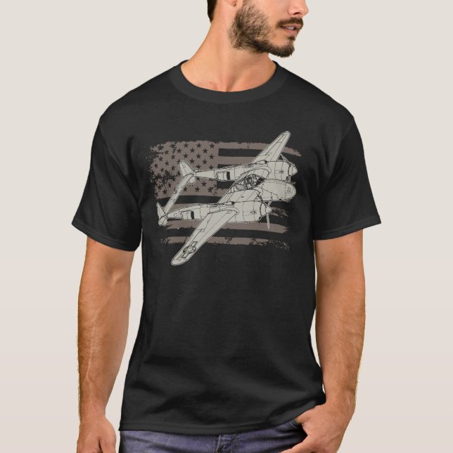 Camiseta Lockheed P-38 American Fighter Plane (Frente)