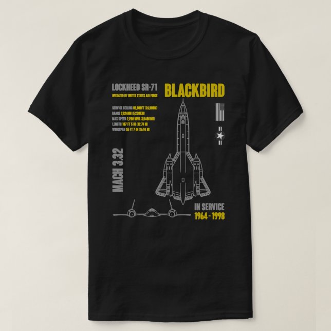 Camiseta Lockheed SR-71 Blackbird Militar Aircraft Classic