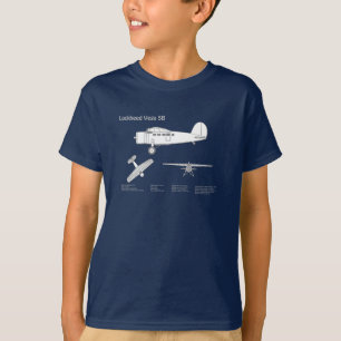 Camiseta Lockheed Vega 5B - Planos de avião ABD