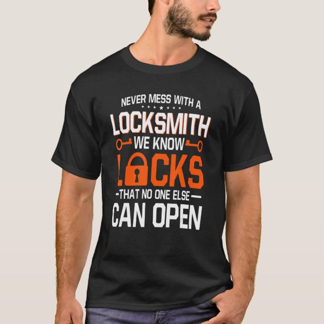 Camiseta Locksmi do Teclado do Seletor de Teclas do Locksmi (Frente)