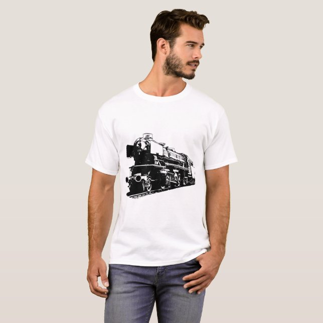 Camiseta Locomotiva a vapor - Alto contraste (Frente Completa)