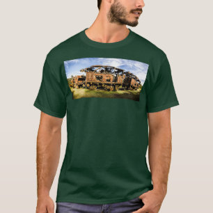 Camiseta locomotiva a vapor antiga