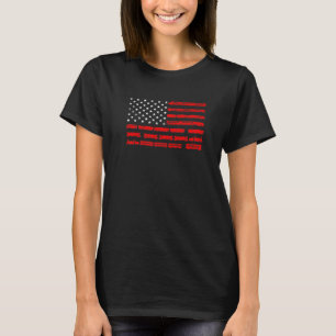 Camiseta Locomotiva a Vapor da Bandeira Americana Ferrovia 