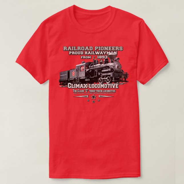 Camiseta Locomotiva a vapor, orientada para o Climax (Frente do Design)