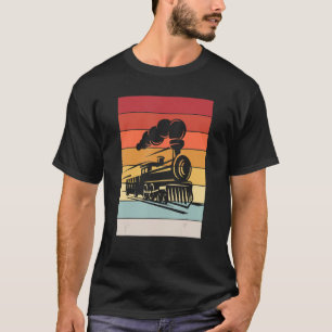 Camiseta Locomotiva a vapor Retro I Modelo Caminho de Ferro
