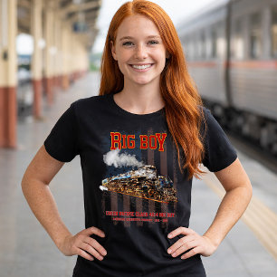 Camiseta Locomotiva Americana de Comboio de Vintage com Big