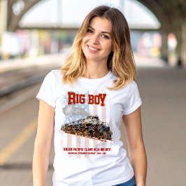 Camiseta Locomotiva Americana de Comboio de Vintage com Big