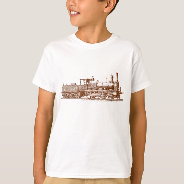 Camiseta Locomotiva - Castanho-da-Noz (Frente)