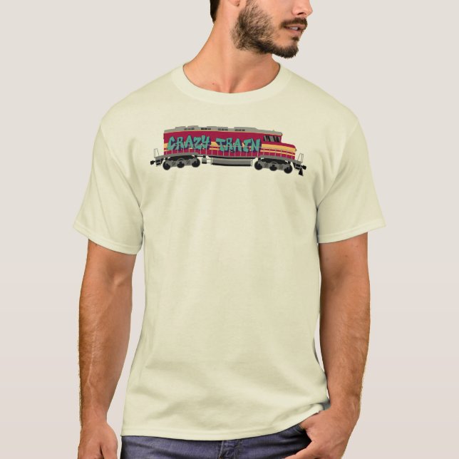 Camiseta Locomotiva Com Arte De Grafite "Crazy Train" (Frente)