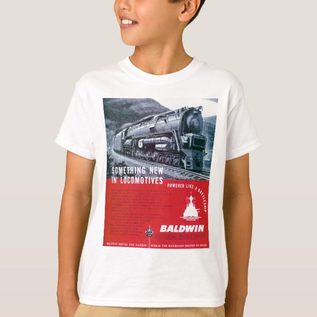 Camiseta Locomotiva de vapor S-2 locomotiva de Baldwin (Frente)