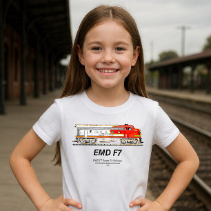 Camiseta Locomotiva diesel EMD F7 Santa Fe Warbonnet.